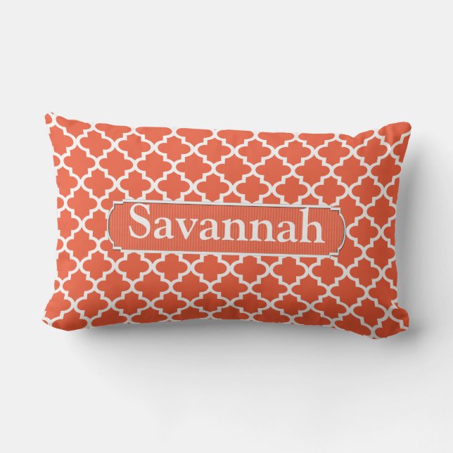 Coussin de carreaux rose marocain personnalisé (Verso)