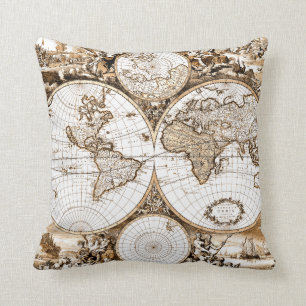 Coussin de carte de Vieux Monde