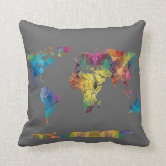 Coussin de carte géométrique du monde