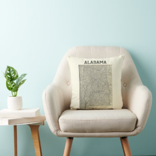 Coussin de carte vintage Alabama