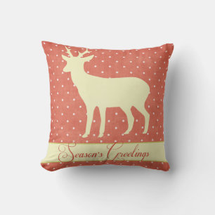 Coussin de cerfs de saison - Coral Pois d2