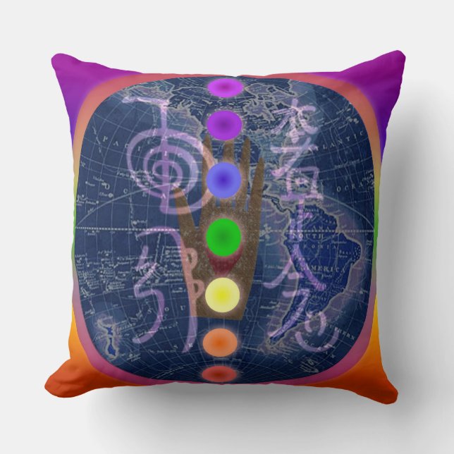 Coussin de Chakra de globe de Reiki (Recto)