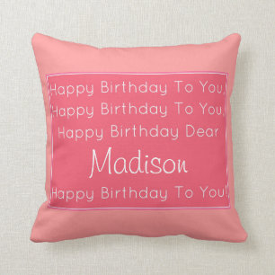 Coussin de chanson de joyeux anniversaire
