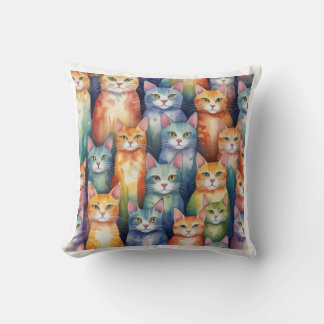 Coussin de chats aquarelle