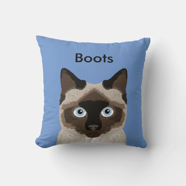 Coussin de chats siamois personnalisable - Coussin (Recto)
