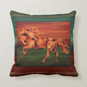 Coussin de cheval de châtaigne avec des rayures