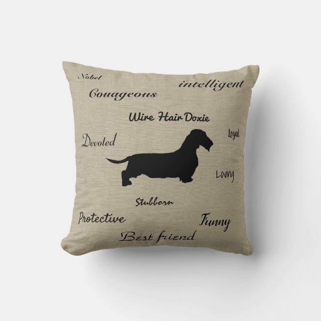 Coussin de cheveux de fil Dachshund (Recto)