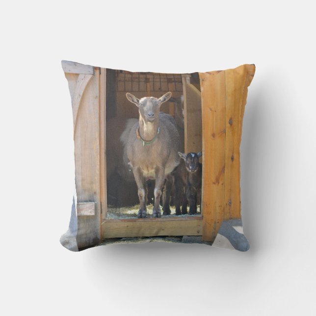 Coussin de chèvre de maman et de bébé (Recto)