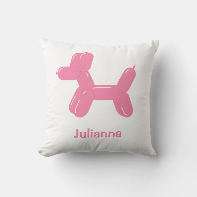 Coussin de chien animal de ballons roses amusant (Recto)