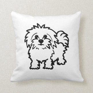 Coussin de chien maltais - blanc