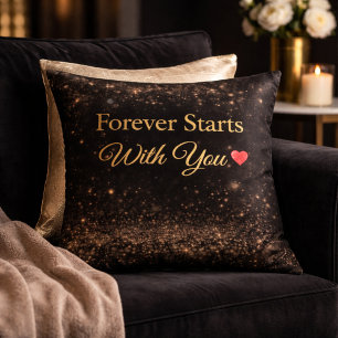 Coussin de citation de mariage romantique de luxe