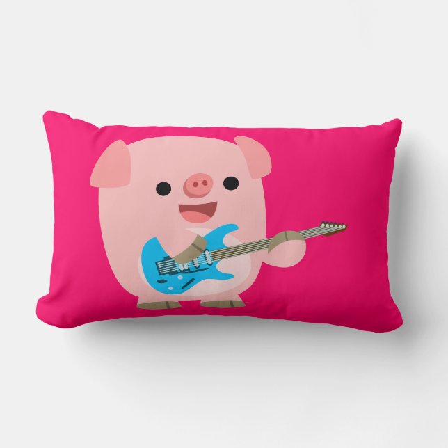 Coussin de cochon de dessin de Cute Rockin (Recto)
