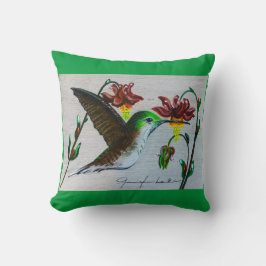 Coussin de colibri vert