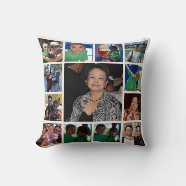 Coussin de collage photo personnalisé (Recto)