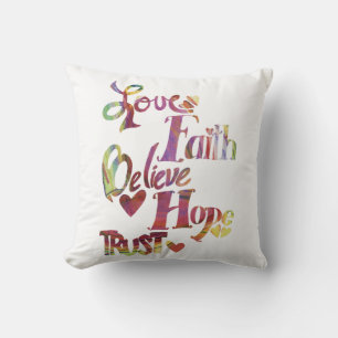 Coussin de collection de mots d'inspiration
