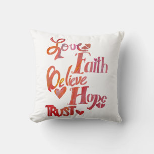 Coussin de collection de mots d'inspiration
