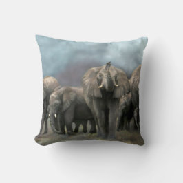 Coussin de concepteur d'art de famille d'éléphant