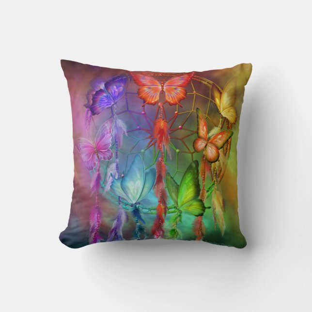 Coussin de concepteur d'art de rêves d'arc-en-ciel (Recto)