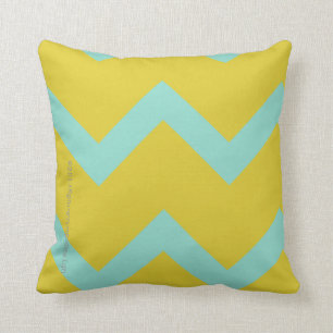 Coussin de concepteur de Chevron : aqua+chartreuse