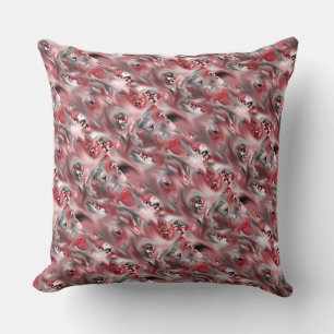 Coussin de conception de frottis rouge, rose, noir