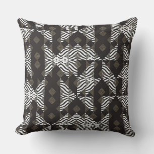 Coussin de conception géométrique blanc au choco