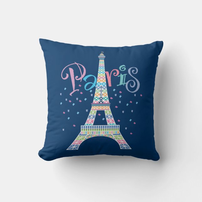 Coussin de confettis de Tour Eiffel (Recto)