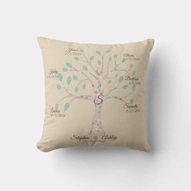 Coussin de conservation de monogramme de l'arbre f (Recto)