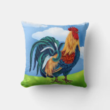 Coussin de coq coloré