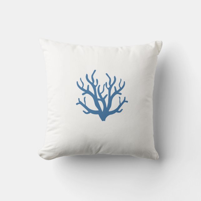 Coussin de corail bleu de lancer (Recto)