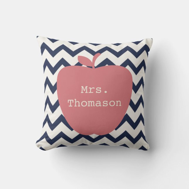Coussin de corail de professeur de Chevron Apple (Recto)