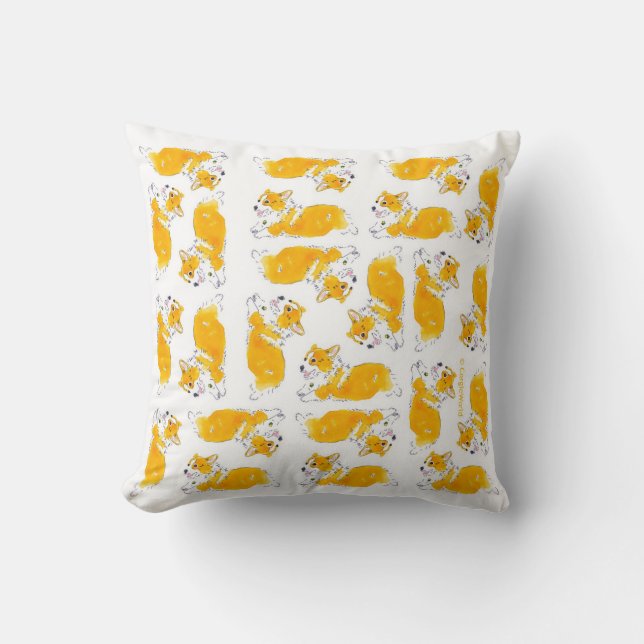 Coussin de Corgis de vol (Recto)