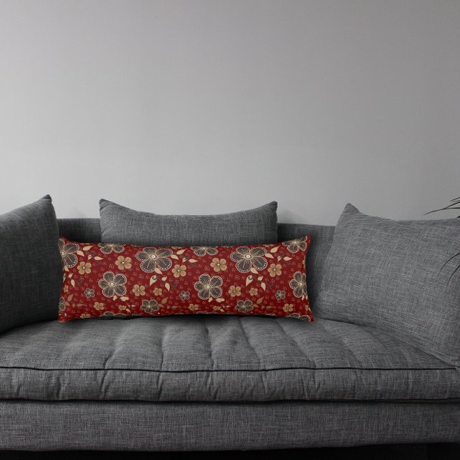 Coussin de corps de fleurs naturelles rouges (Créateur téléchargé)