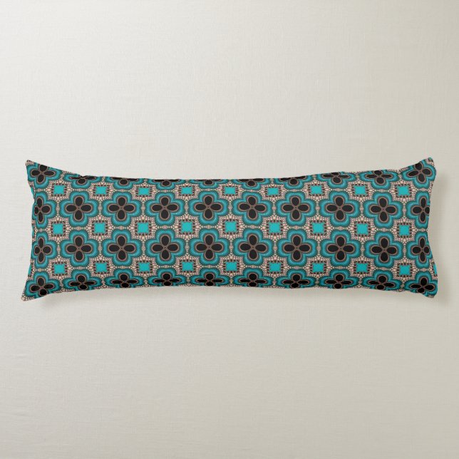 Coussin de corps de motif géométrique de style mar (Devant)