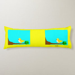 Coussin de corps d'oiseau de jaune bonjour