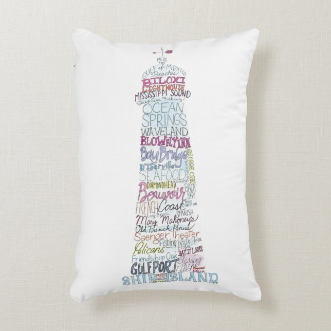 Coussin de Côte du Golfe du Mississippi (Devant(Vertical))