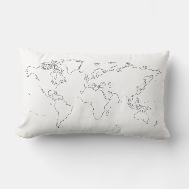 Coussin de coton de carte du monde (Recto)