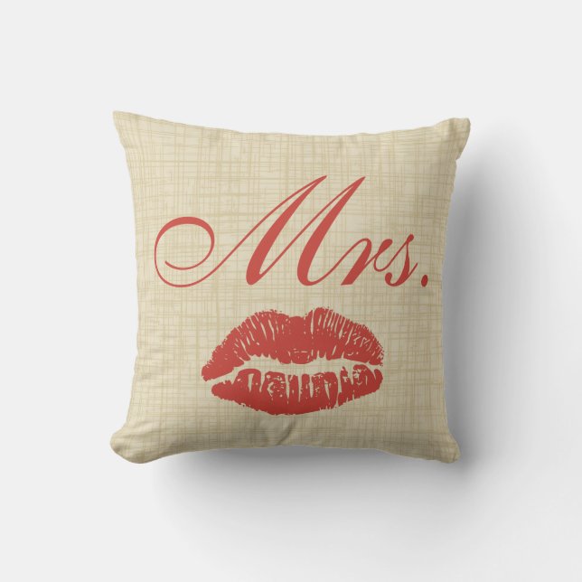 Coussin de couple, Mme w Red Lips sur Parchemin de (Recto)