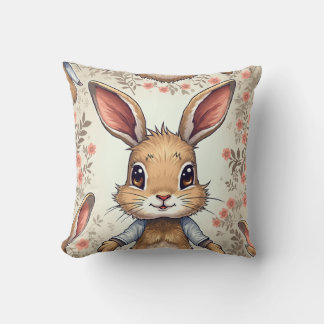 coussin de coussin de lapin mignon