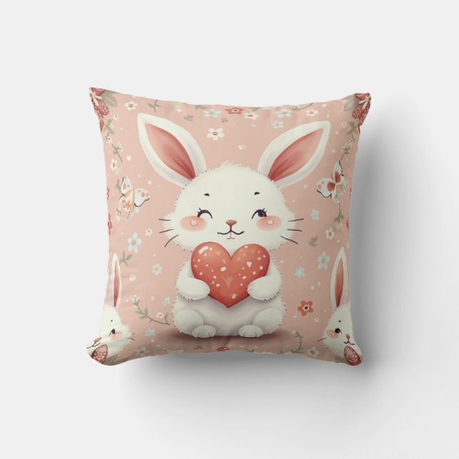 coussin de coussin de lapin souriant (Recto)