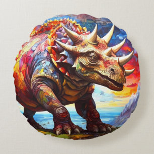 Coussin de coussin en mosaïque mignon Dinosaures e