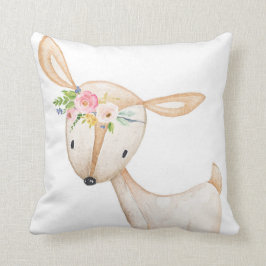 Coussin de crèche de bébé d'aquarelle de cerfs