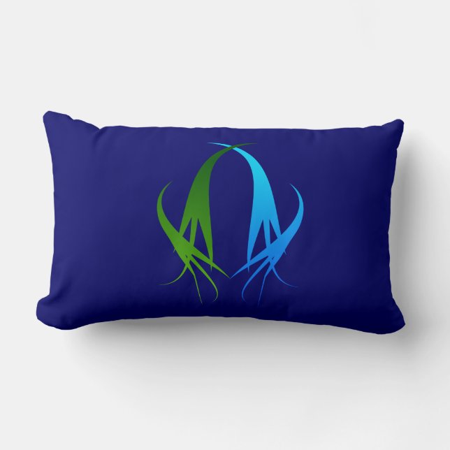 Coussin de  de tourbillons bleus et verts (Recto)