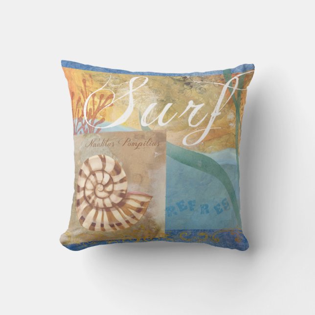 Coussin de décor de surf/plage (Recto)