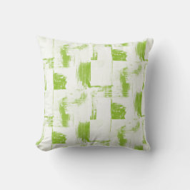 Coussin de décoration Abstrait blanc et vert citro