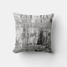 Coussin de décoration Abstrait gris et blanc
