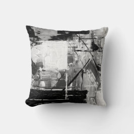 Coussin de décoration Abstrait noir/blanc/gris
