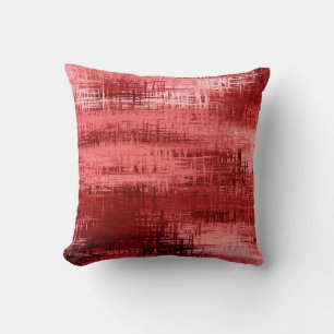 Coussin de décoration Abstrait rouge/corail/blanc