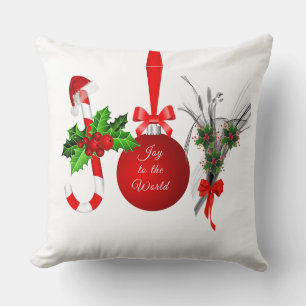 Coussin de décoration en coton "Joie de Noël"