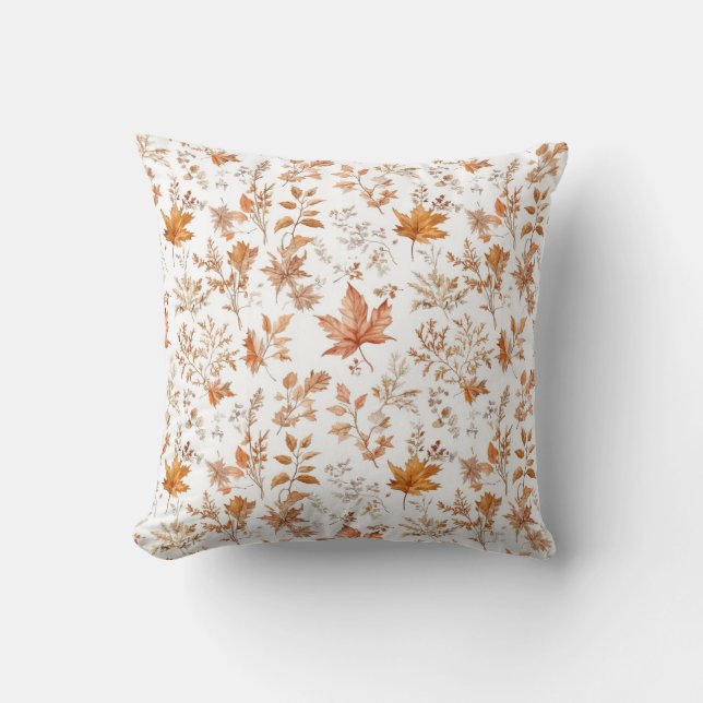 Coussin de décoration rustique d'automne avec feui (Recto)