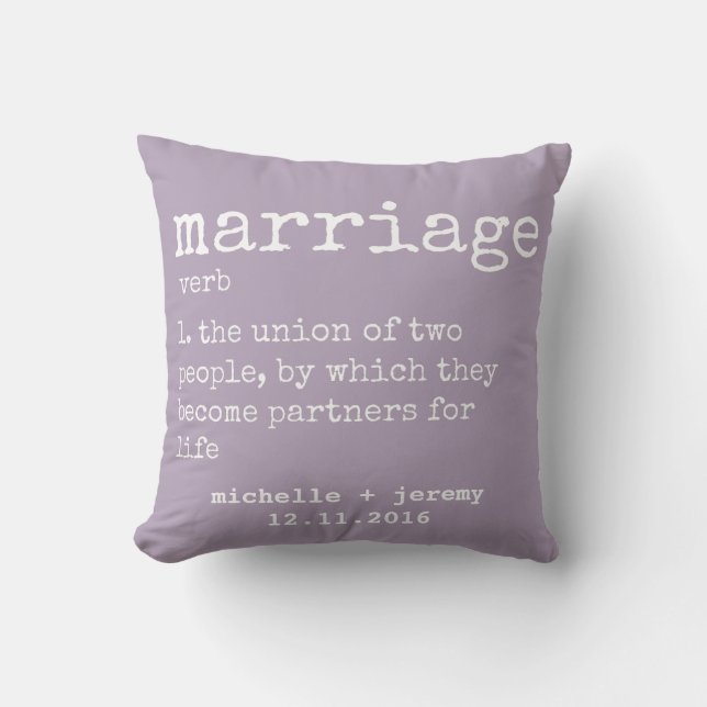 Coussin de définition du Mariage de couple personn (Recto)